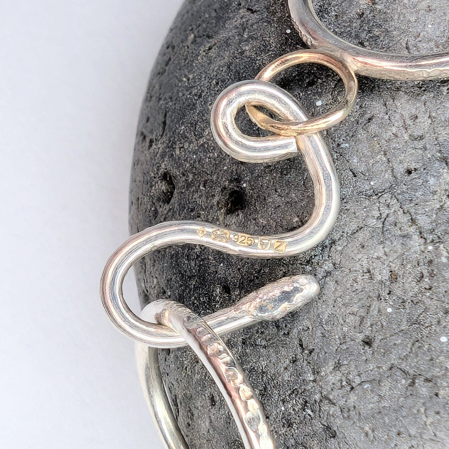 Recycled Sterling Silver and 9ct Handmade Chain Link Bracelet - Not Lost Jewellery