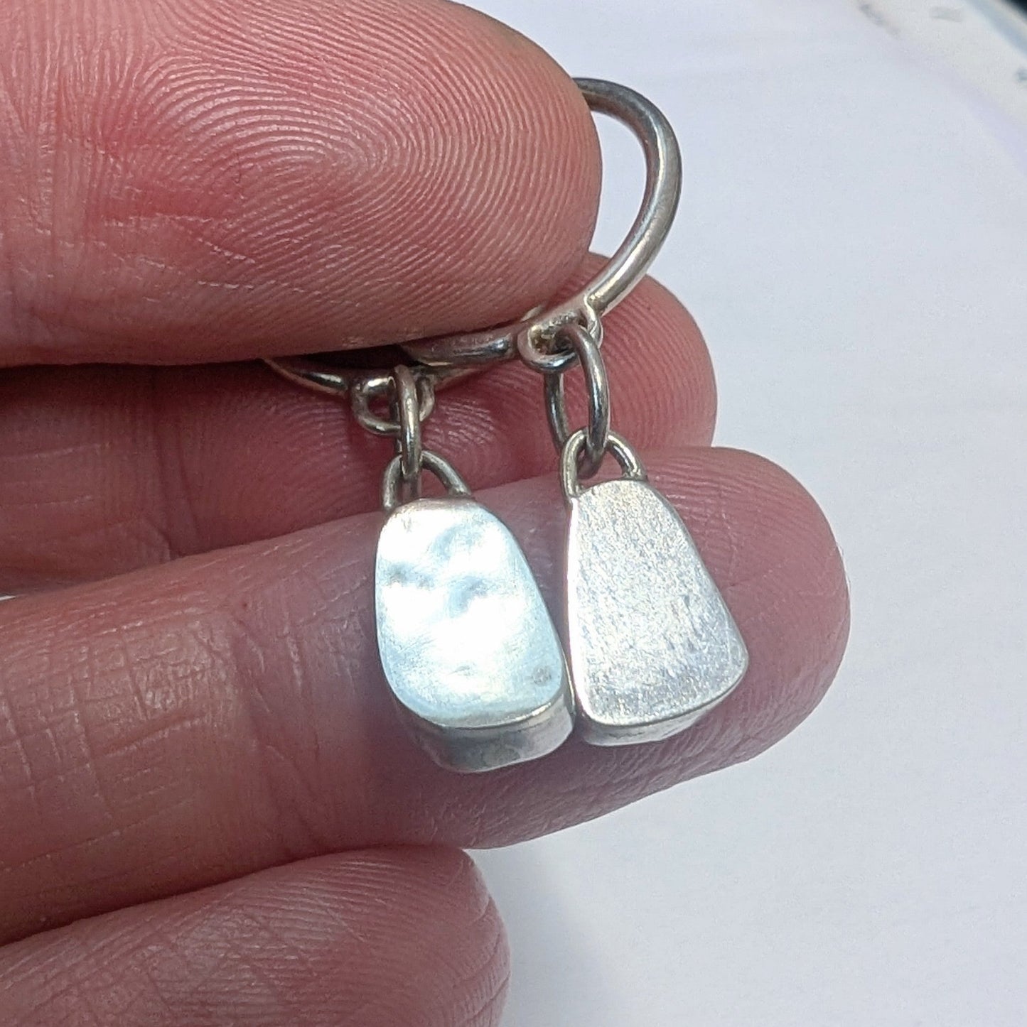 Sea Pottery and Recycled Silver Stud Dangles - Not Lost Jewellery