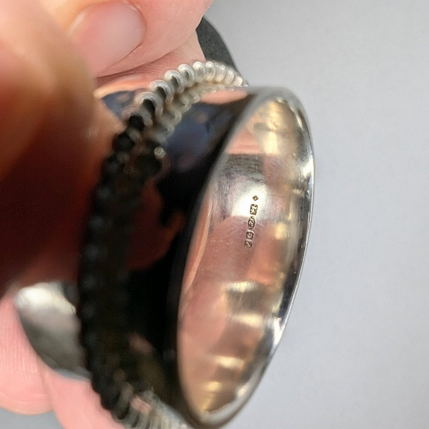 Thick Dotty Recycled Silver Spinner Fidget Ring - Not Lost Jewellery
