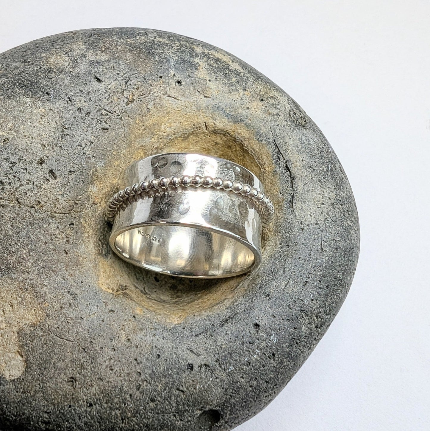 Thick Dotty Recycled Silver Spinner Fidget Ring - Not Lost Jewellery