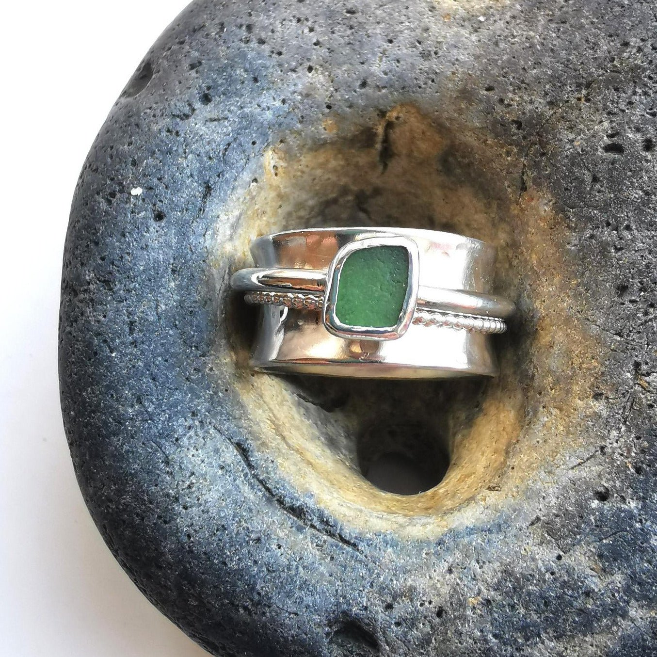 Bespoke Recycled Silver Seaglass Jewellery - Not Lost Jewellery
