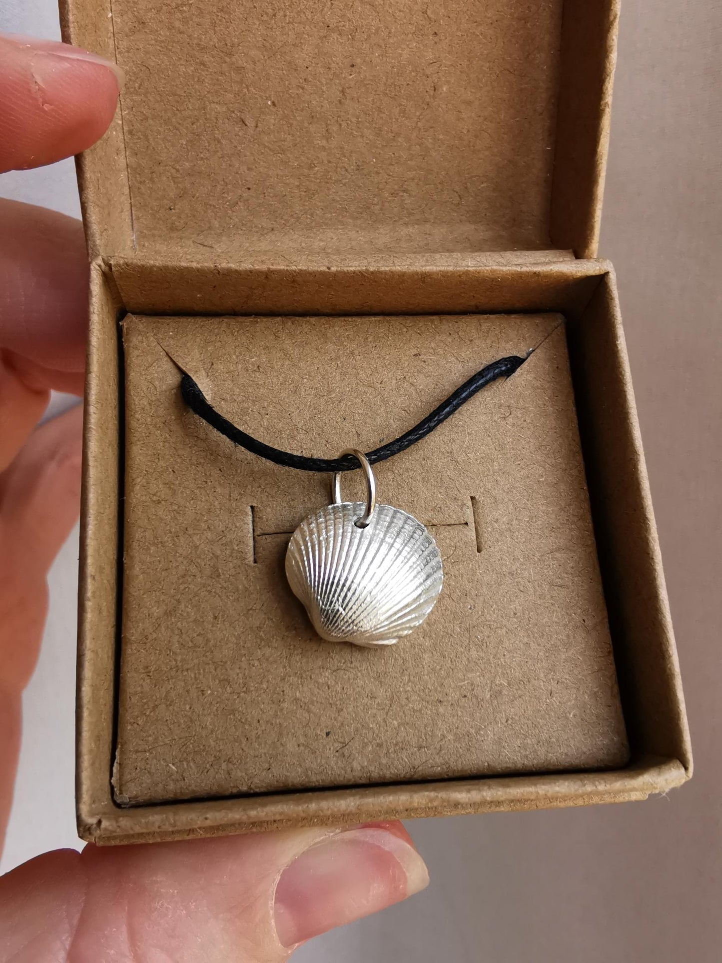 Real Shell Cast in Fine Silver, Double Sided Seashell Necklace - Medium Size - Not Lost Jewellery