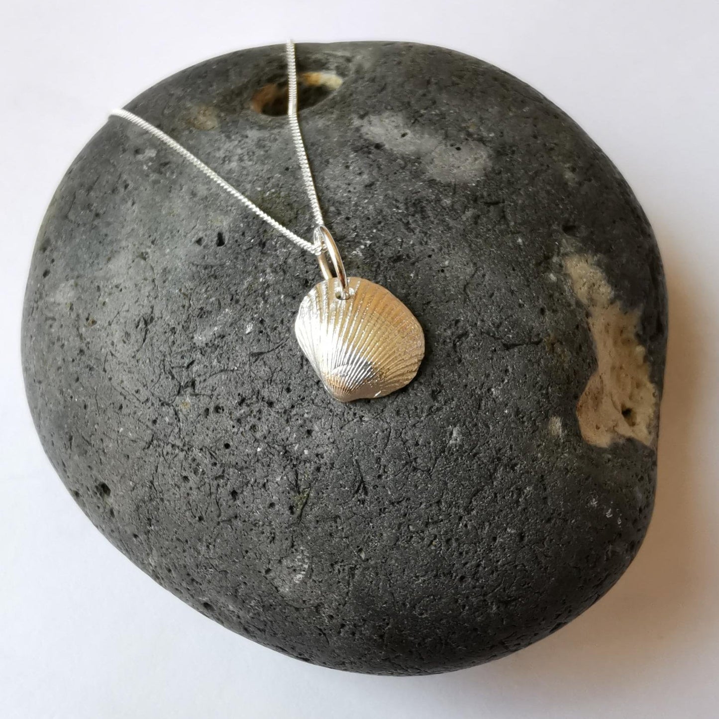 Real Shell Cast in Fine Silver, Double Sided Seashell Necklace - Small Size - Not Lost Jewellery