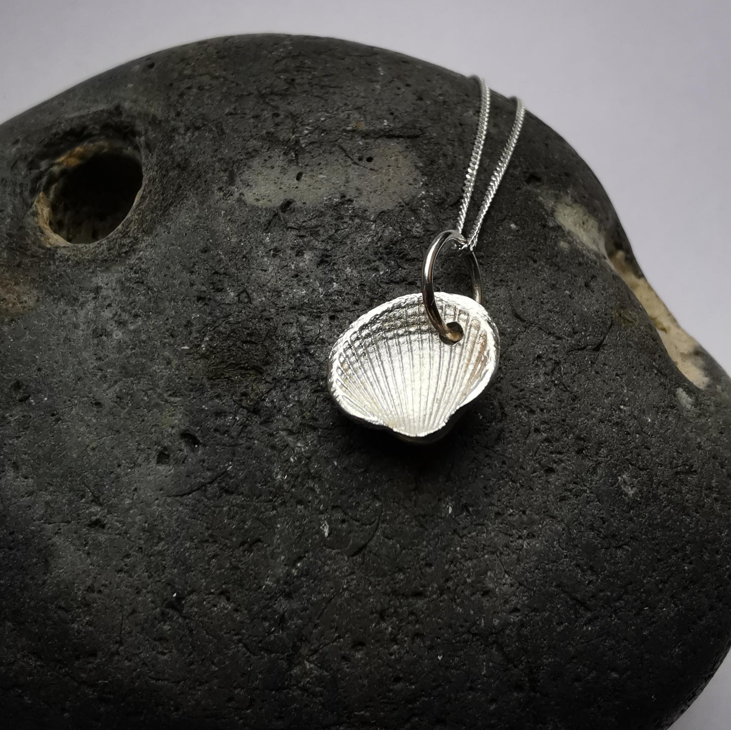 Real Shell Cast in Fine Silver, Double Sided Seashell Necklace - Small Size - Not Lost Jewellery