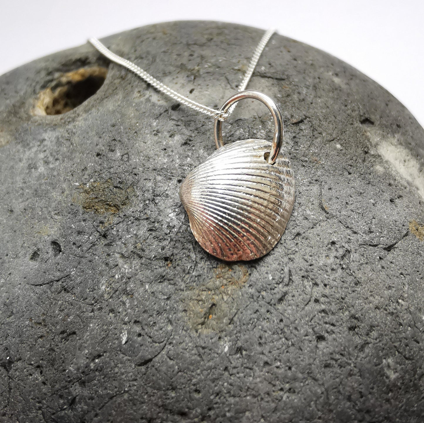 Real Shell Cast in Fine Silver, Double Sided Seashell Necklace - Small Size - Not Lost Jewellery