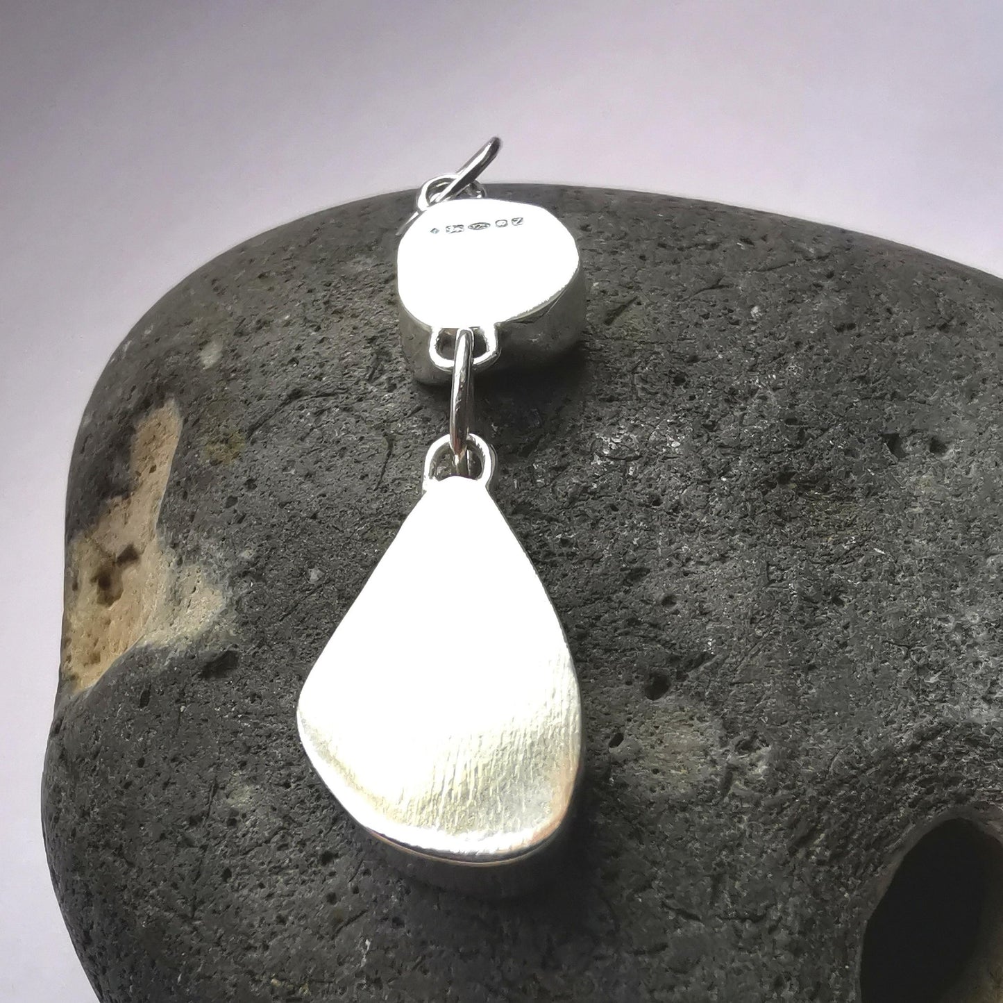 Red Sea Pottery and Recycled Silver Pendant Necklace - Not Lost Jewellery