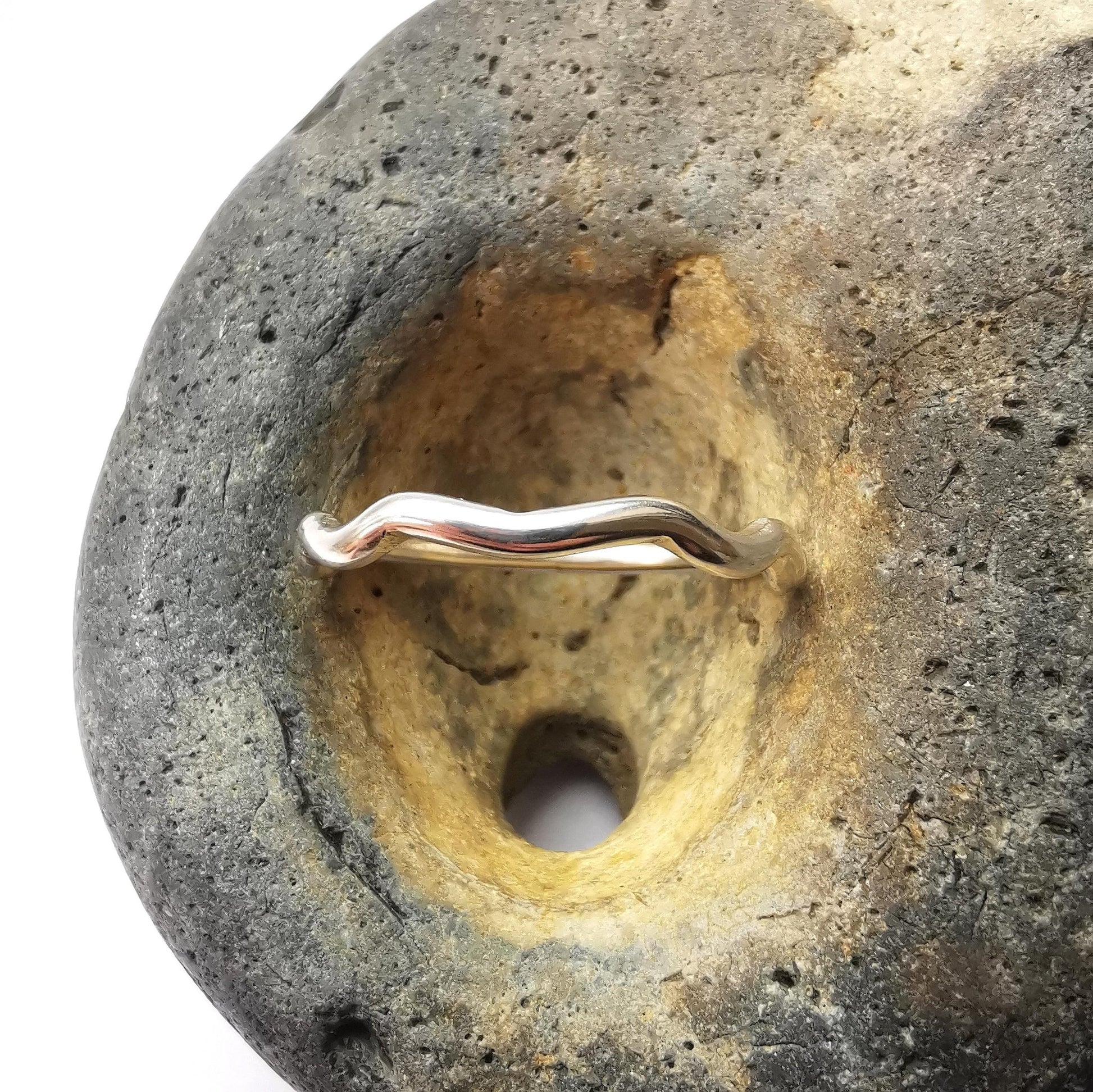 Ripple Recycled Sterling Silver Stacker Ring 2mm - Not Lost Jewellery