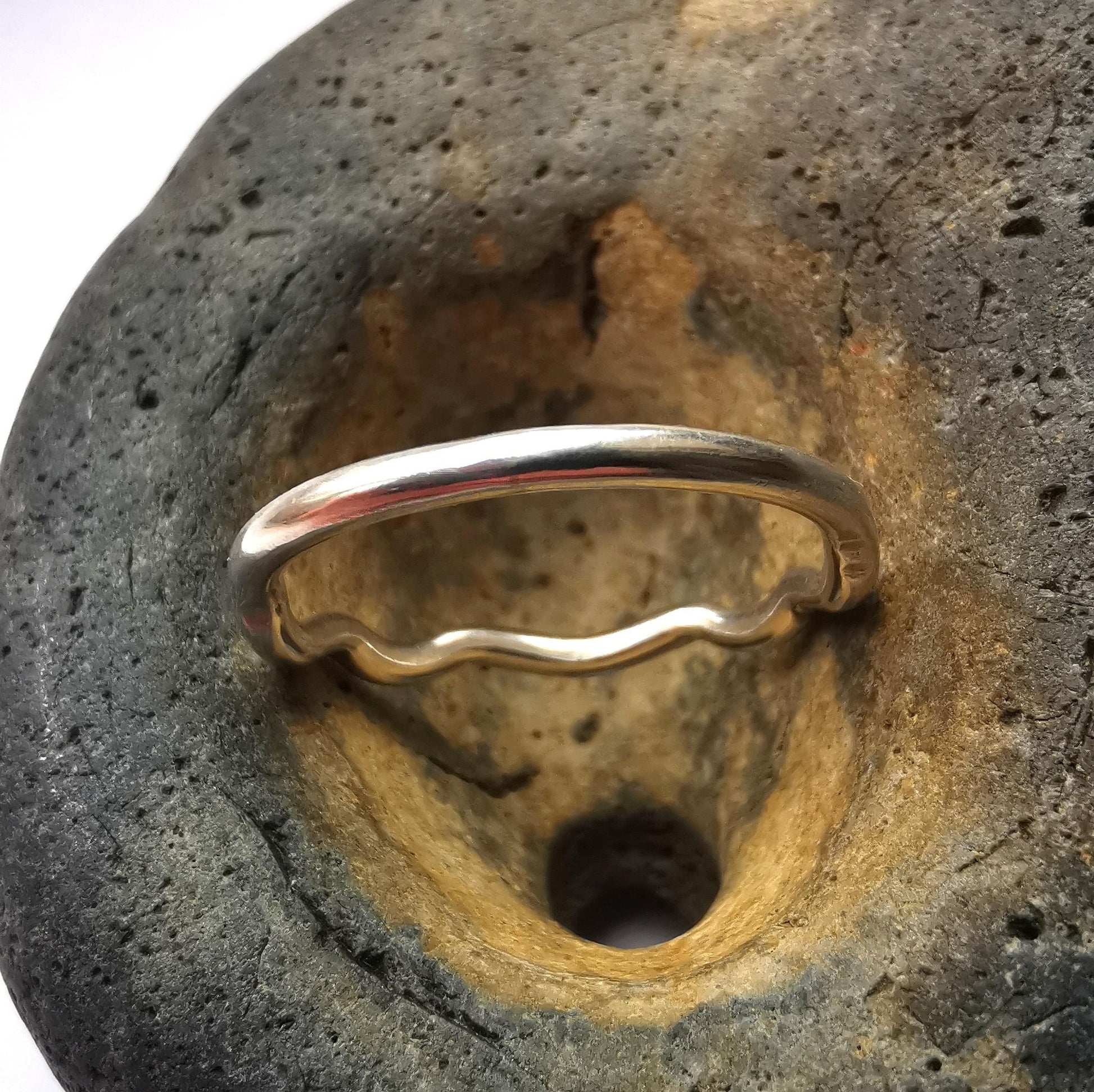 Ripple Recycled Sterling Silver Stacker Ring 2mm - Not Lost Jewellery