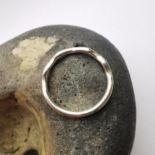 Ripple Recycled Sterling Silver Stacker Ring 2mm - Not Lost Jewellery