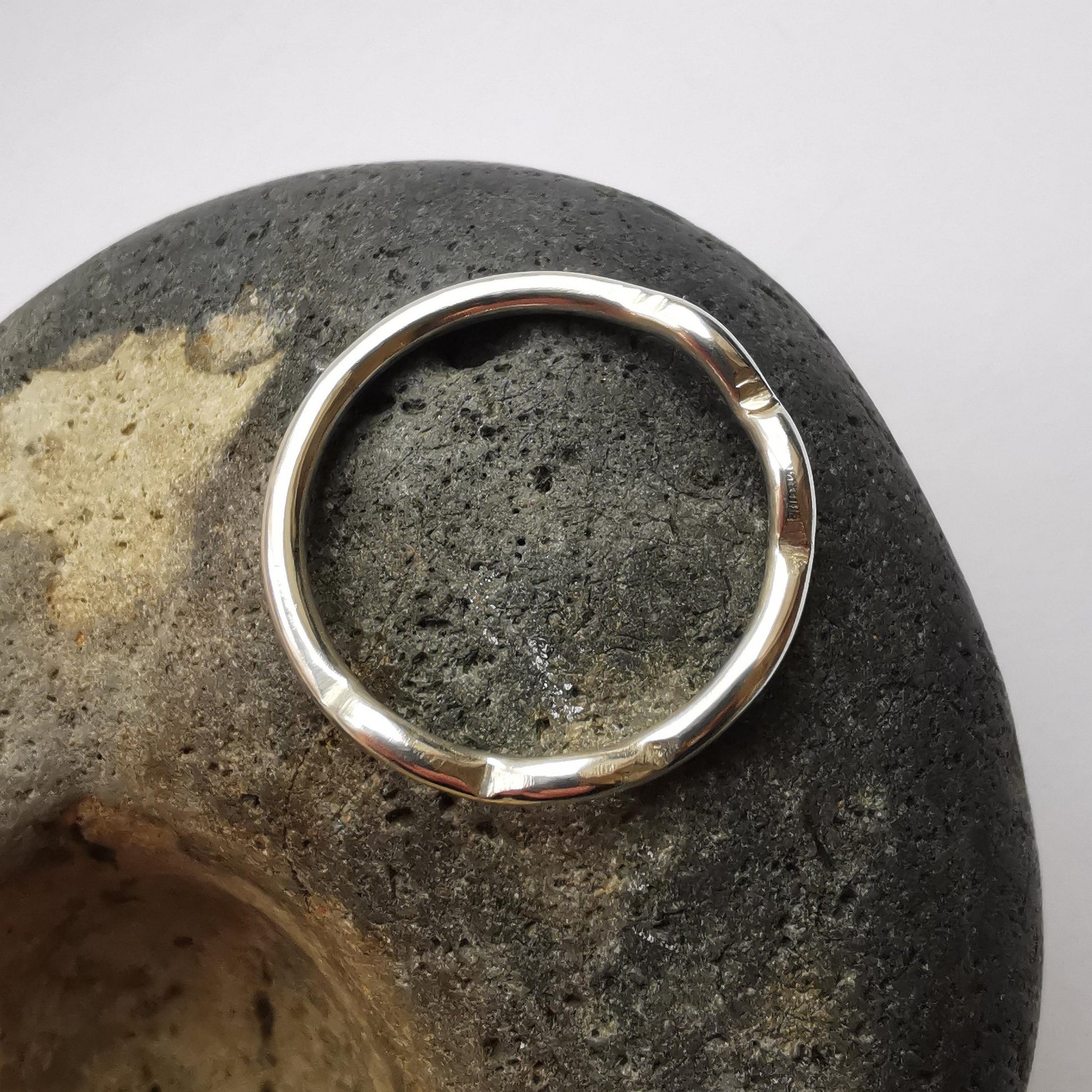 Ripple Recycled Sterling Silver Stacker Ring 2mm - Not Lost Jewellery