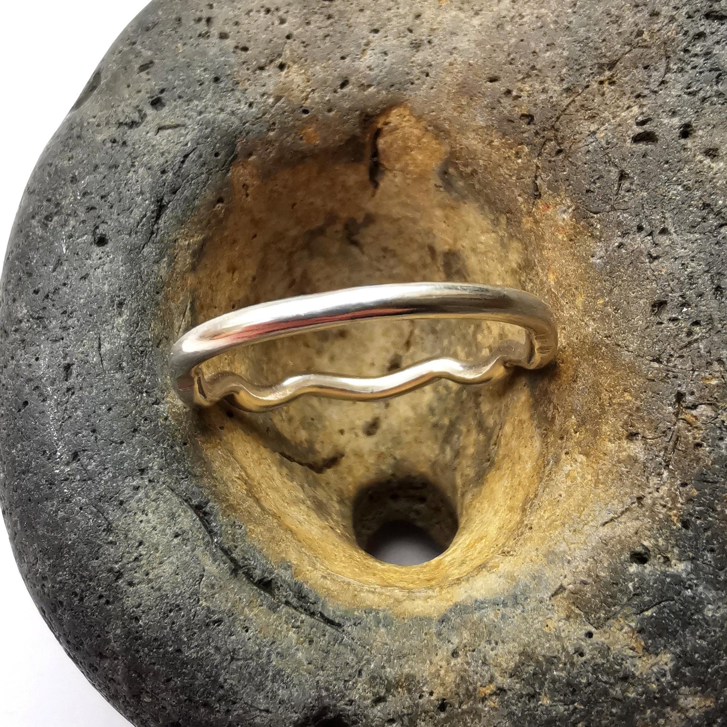 Ripple Recycled Sterling Silver Stacker Ring 2mm - Not Lost Jewellery