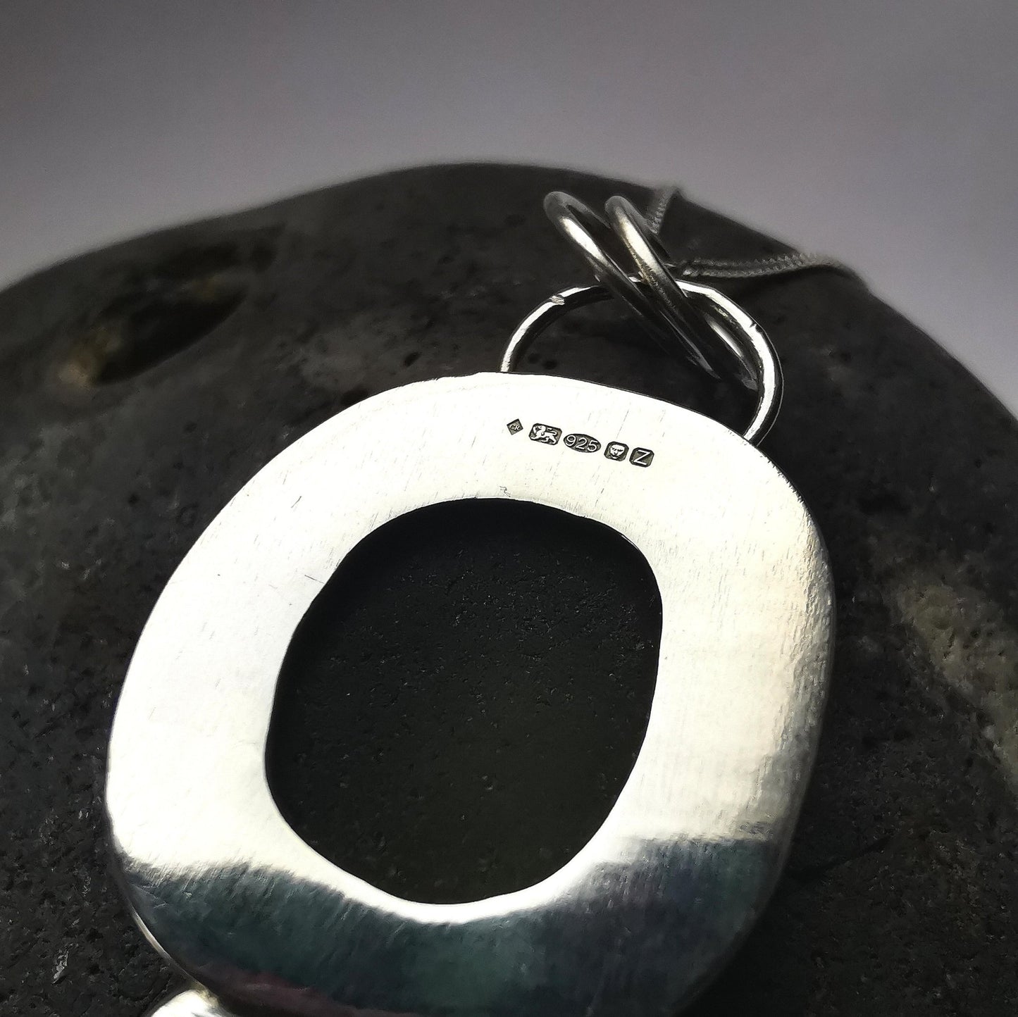 Sage Seaglass and Recycled Silver Pendant Necklace - Not Lost Jewellery
