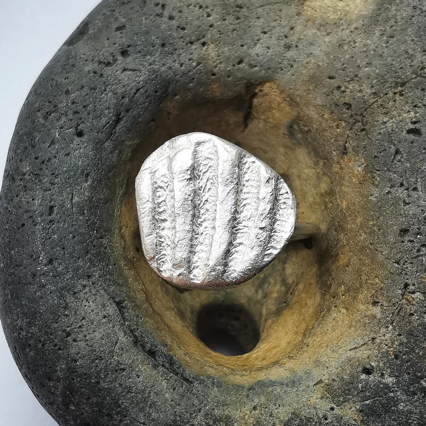 Silver Shell Fragment Ring - Not Lost Jewellery