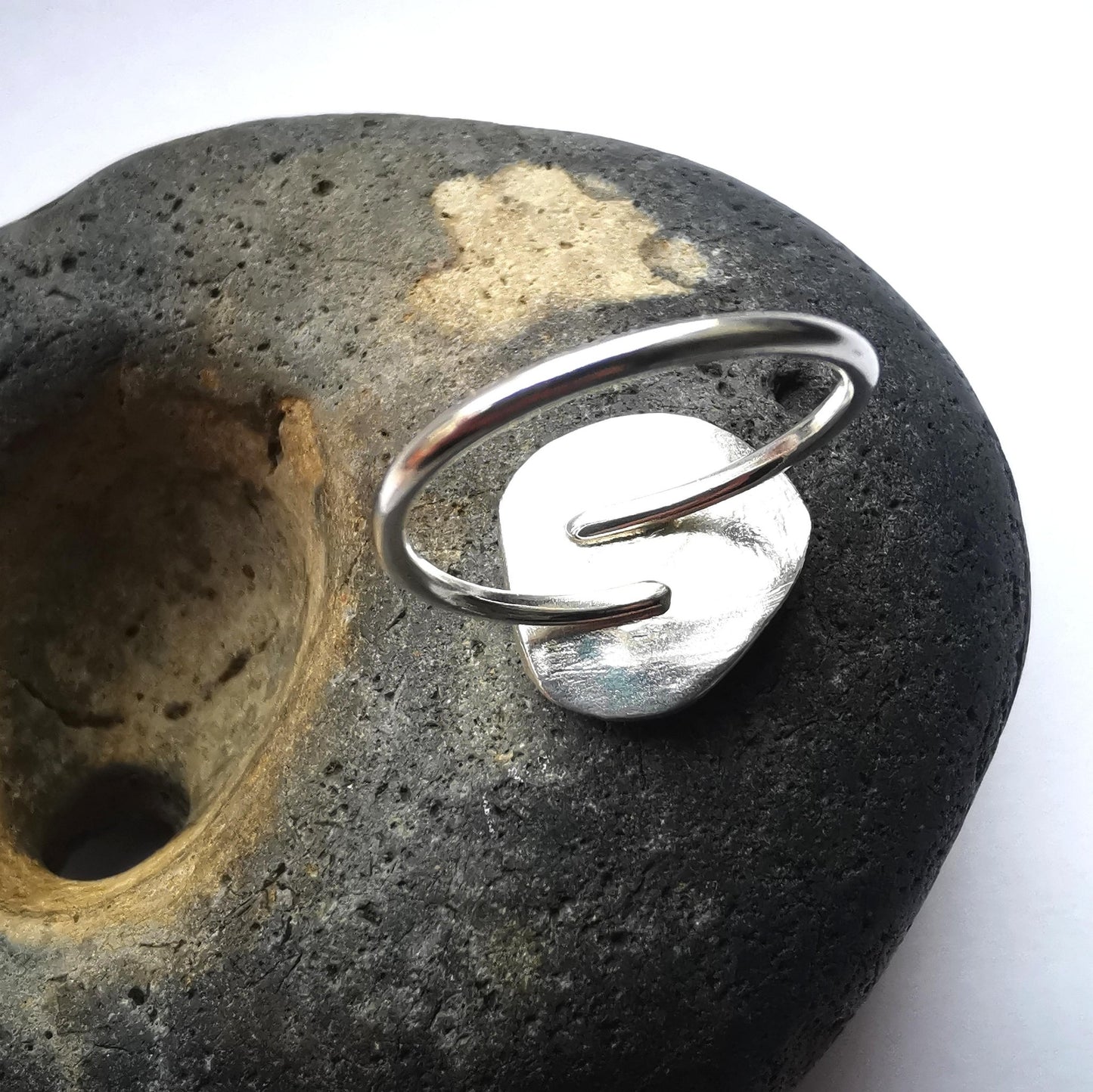 Silver Shell Fragment Ring - Not Lost Jewellery