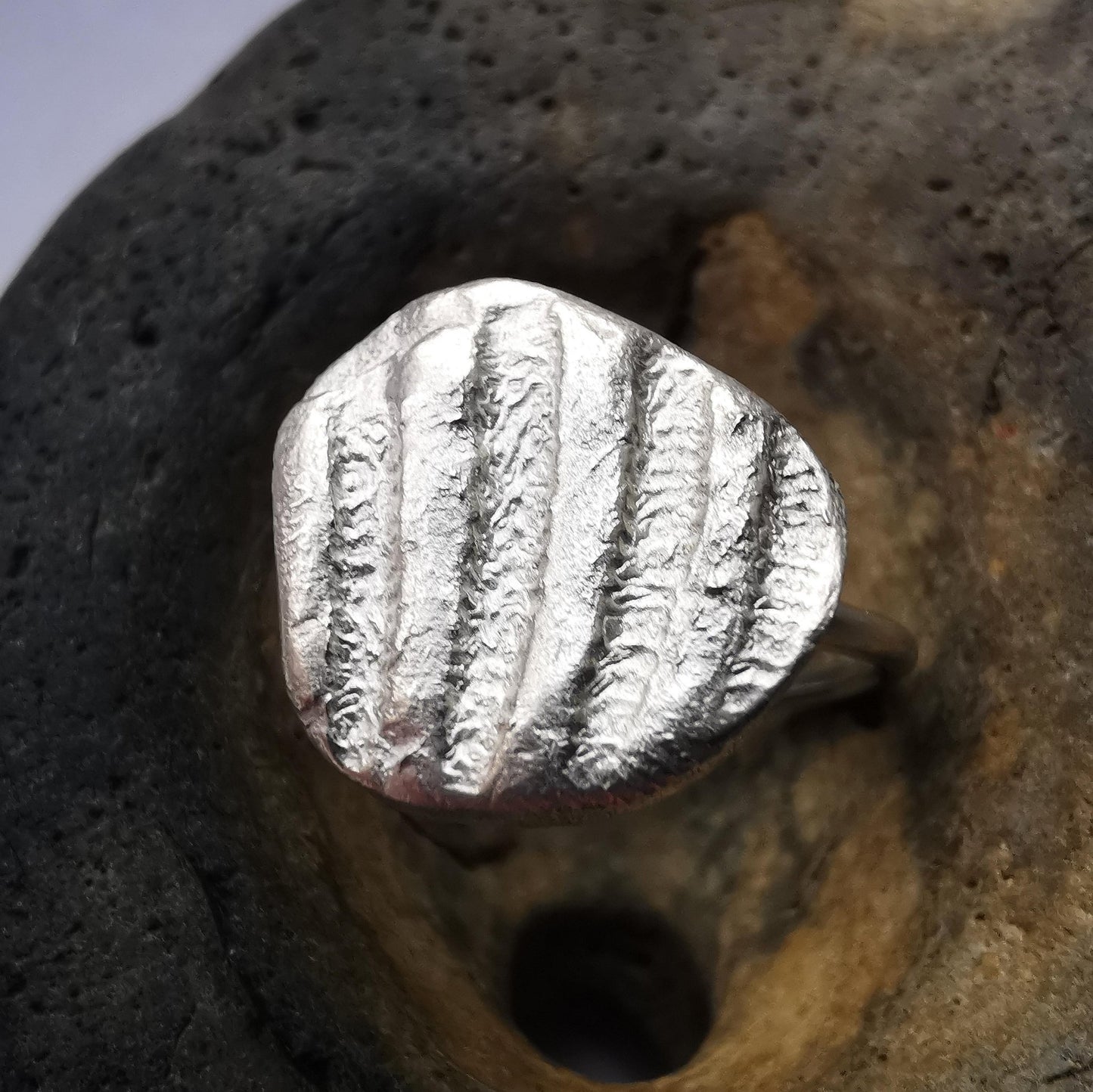 Silver Shell Fragment Ring - Not Lost Jewellery