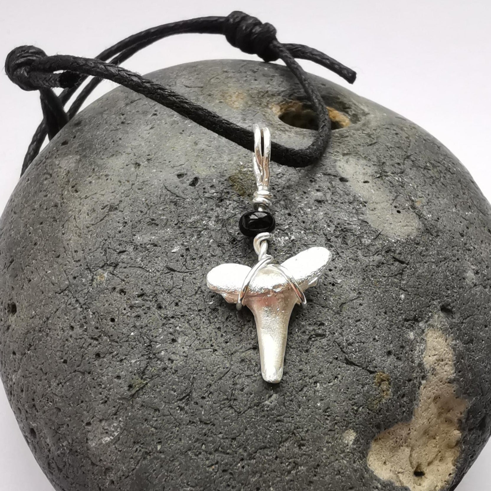 The OG Sharks Tooth Necklace - Real Shark Tooth Fossil Cast in Fine Silver - Not Lost Jewellery