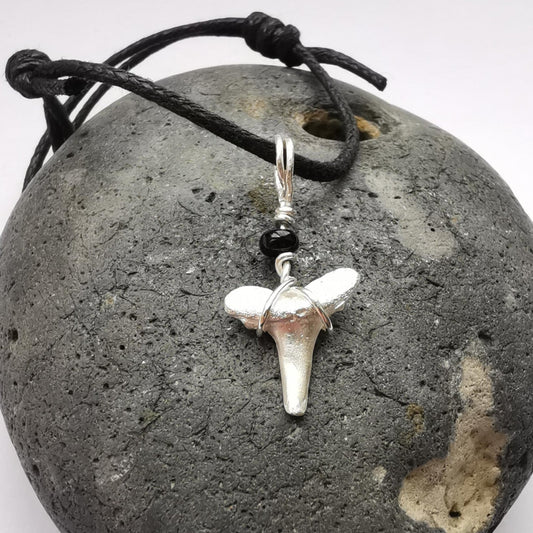 The OG Sharks Tooth Necklace - Real Shark Tooth Fossil Cast in Fine Silver - Not Lost Jewellery