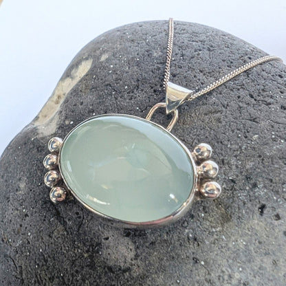 Blue Gemstone Granulation Pendant Necklace - Not Lost Jewellery