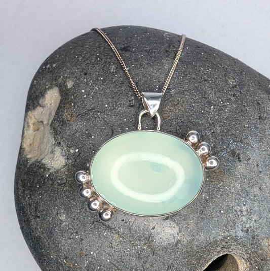 Blue Gemstone Granulation Pendant Necklace - Not Lost Jewellery
