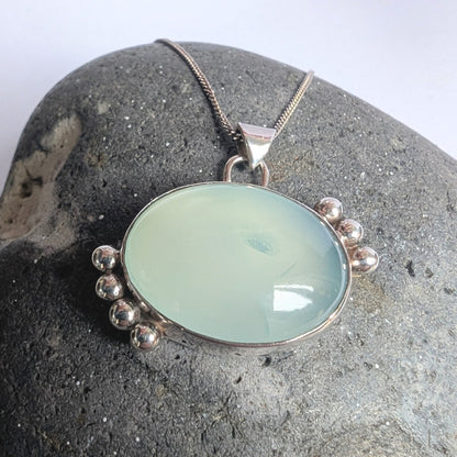 Blue Gemstone Granulation Pendant Necklace - Not Lost Jewellery