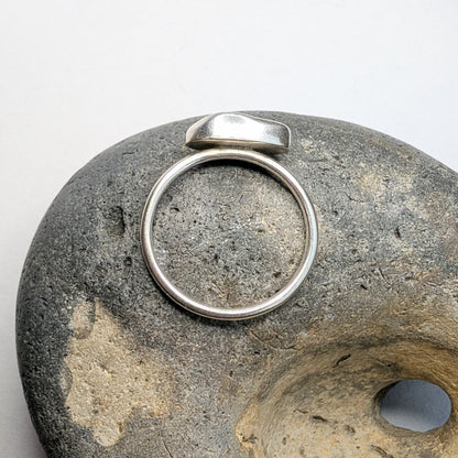Bright Light Olive Green Seaglass Recycled Silver Ring - Not Lost Jewellery