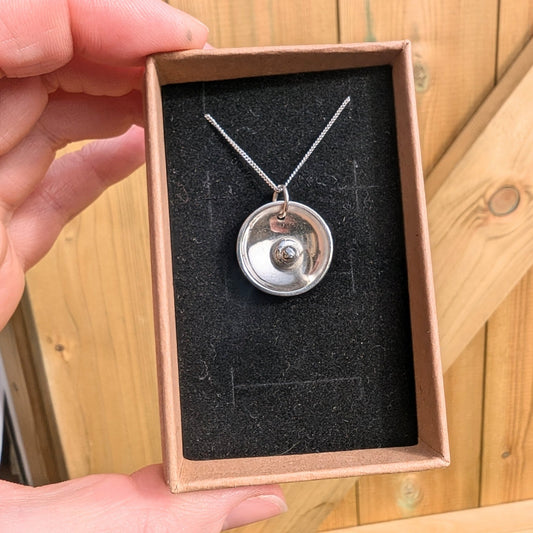 Domed Tiny Sea Snail Shell Pendant Necklace - Not Lost Jewellery
