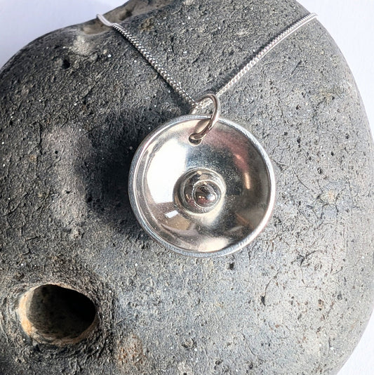 Domed Tiny Sea Snail Shell Pendant Necklace - Not Lost Jewellery