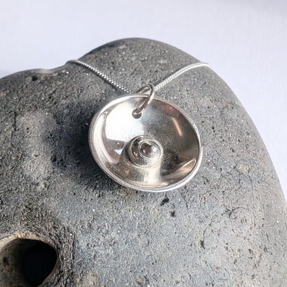 Domed Tiny Sea Snail Shell Pendant Necklace - Not Lost Jewellery