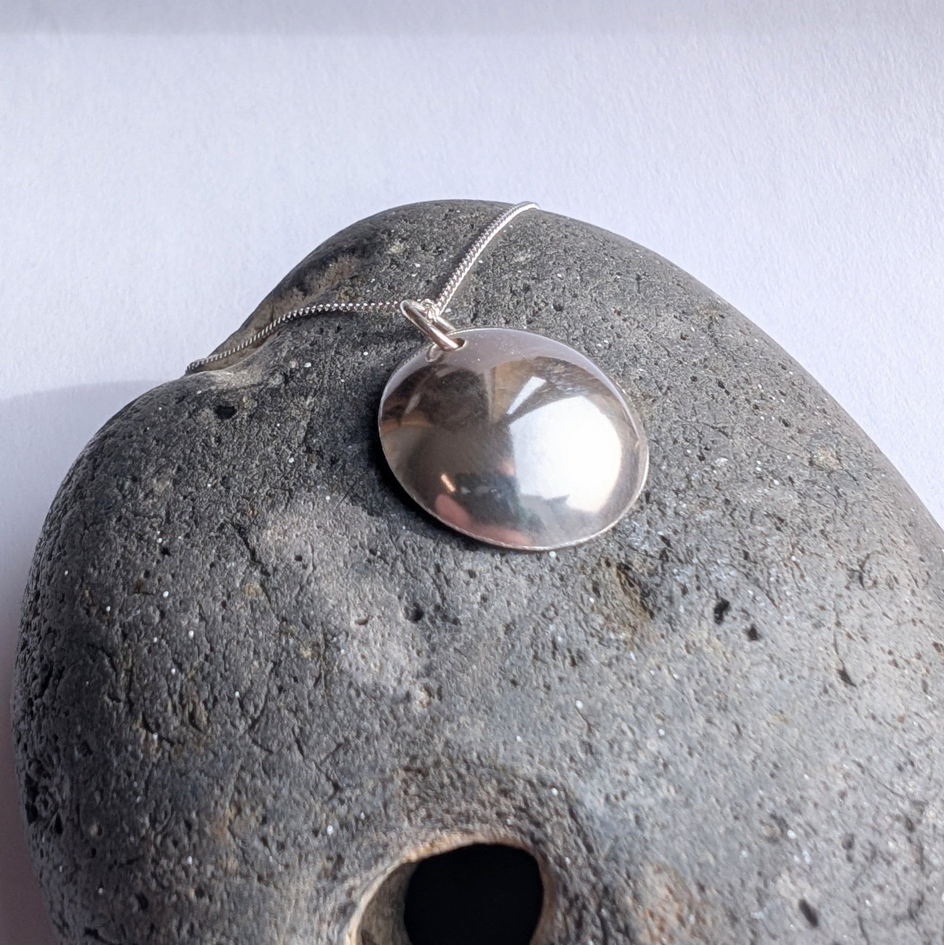 Domed Tiny Sea Snail Shell Pendant Necklace - Not Lost Jewellery