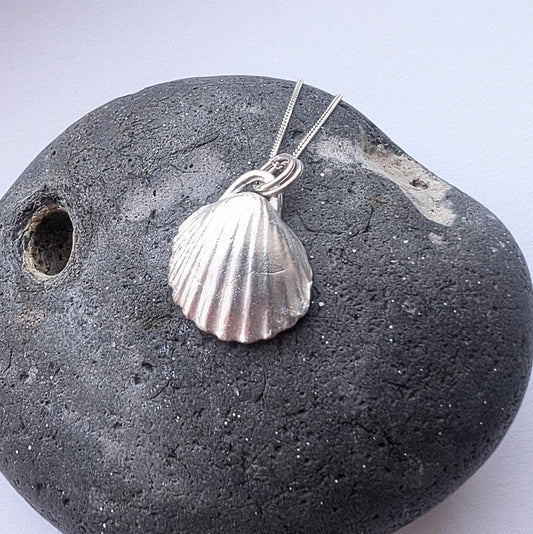 Fine Silver Real Sea Shell Pendant Necklace - Not Lost Jewellery