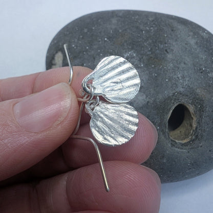 Fine Silver Sea Shell Dangle Hook Earrings - Not Lost Jewellery