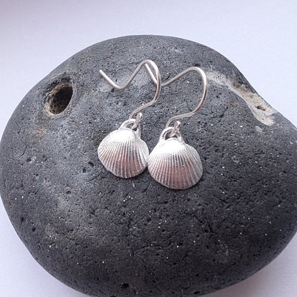 Fine Silver Sea Shell Dangle Hook Earrings - Not Lost Jewellery