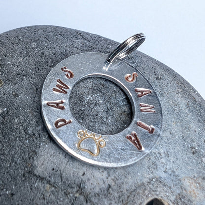 Hand Stamped Aluminium Dog Tag - Santa Paws - Not Lost Jewellery
