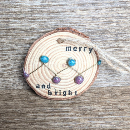 Hanging Wooden Christmas Decoration - merry & bright - Not Lost Jewellery