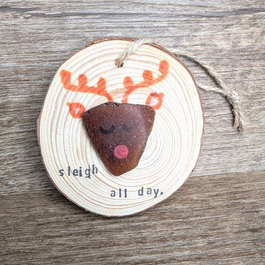 Hanging Wooden Christmas Decoration - Sleigh All Day - Not Lost Jewellery