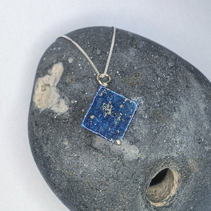 Lapis Lazuli & Recycled Silver Dangle Hook Earrings and Necklace Set - Not Lost Jewellery