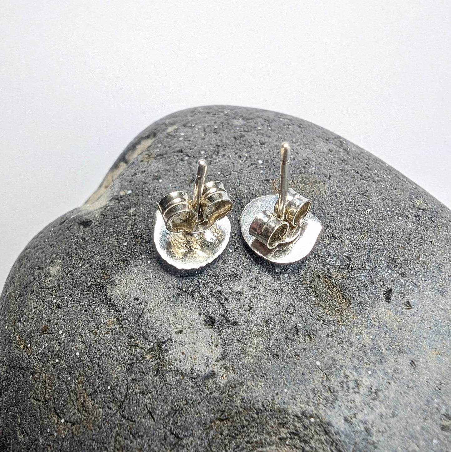 Oxidised Silver Shell Stud Earrings - Not Lost Jewellery