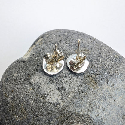 Oxidised Silver Shell Stud Earrings - Not Lost Jewellery