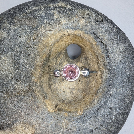 Pink CZ Recycled Silver Ring - Not Lost Jewellery
