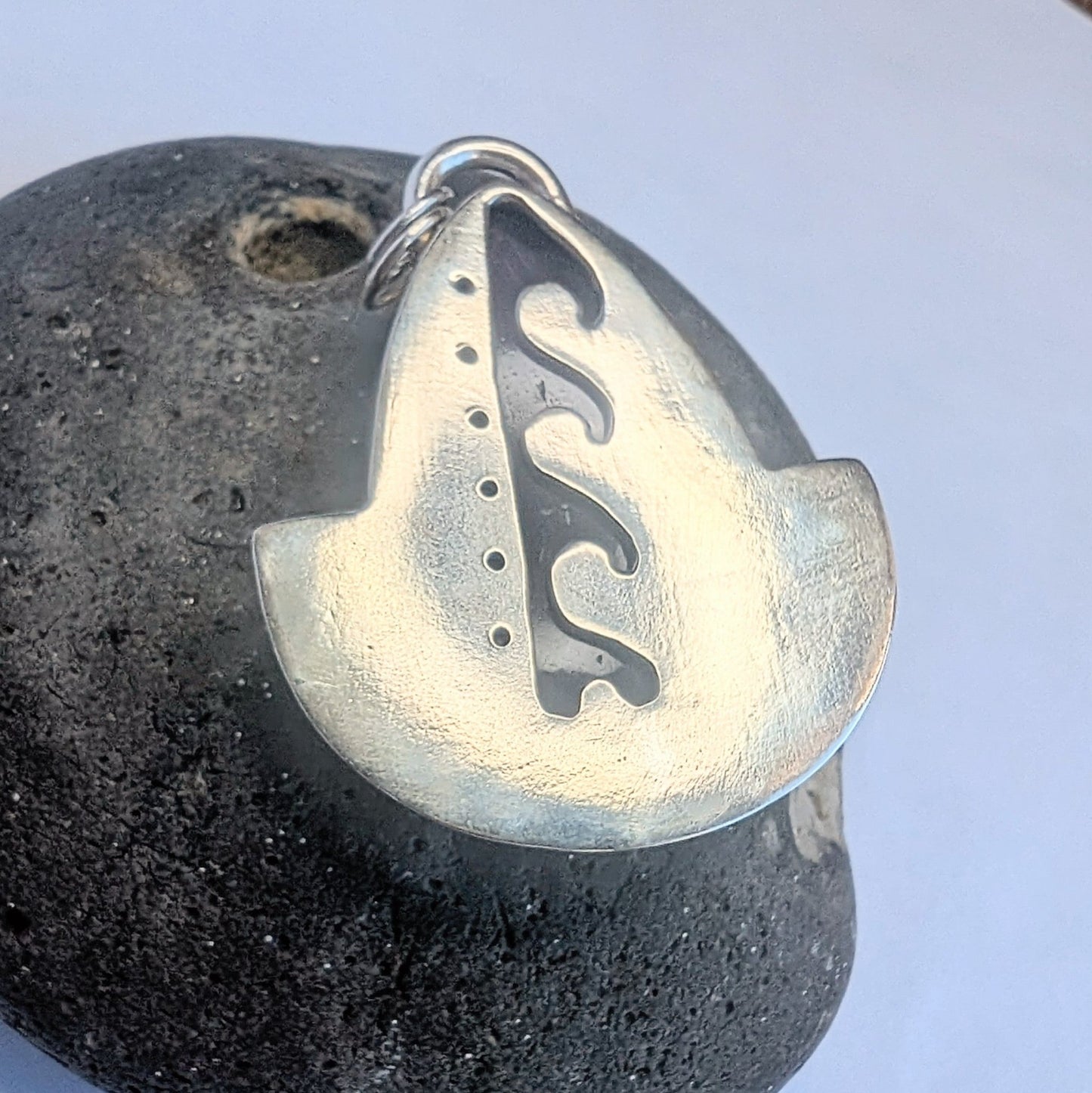 Purple Amethyst Ocean Wave Recycled Silver Pendant Necklace - Not Lost Jewellery