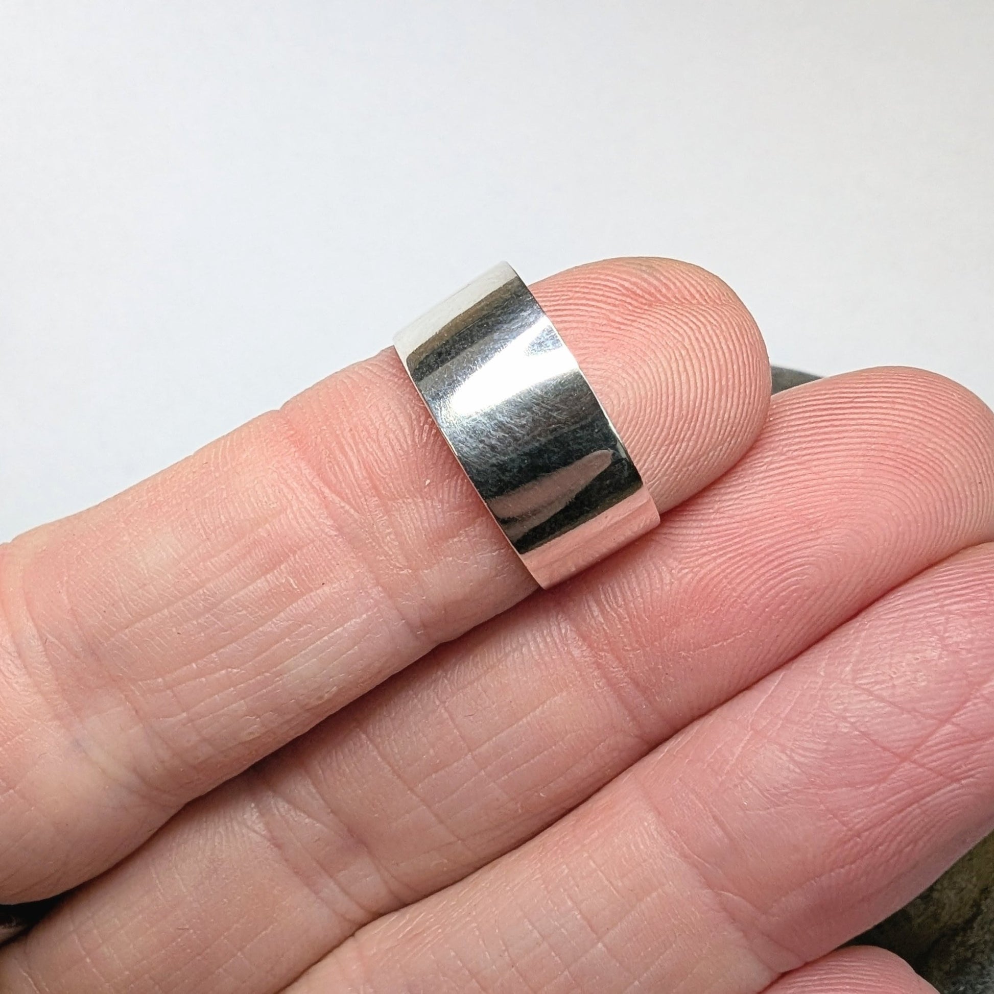 Rose Quartz Thick Recycled Silver Ring - Not Lost Jewellery
