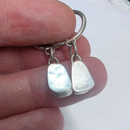 Sea Pottery and Recycled Silver Stud Dangles - Not Lost Jewellery