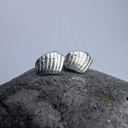 Seconds Shell Fragment Silver Stud Earrings - Not Lost Jewellery