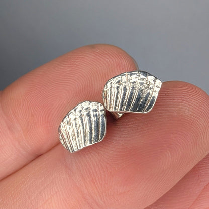 Seconds Shell Fragment Silver Stud Earrings - Not Lost Jewellery
