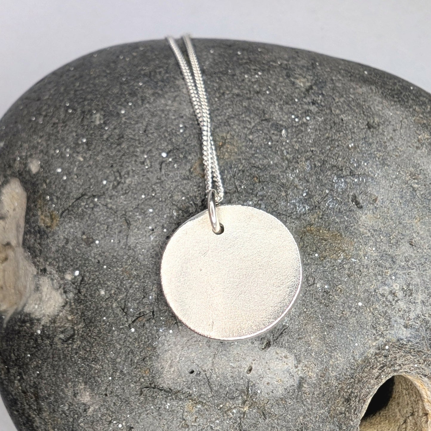 Silver Cast Pink Gem and Cuttlefish Texture Pendant Necklace - Not Lost Jewellery