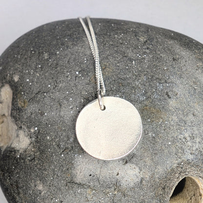 Silver Cast Pink Gem and Cuttlefish Texture Pendant Necklace - Not Lost Jewellery