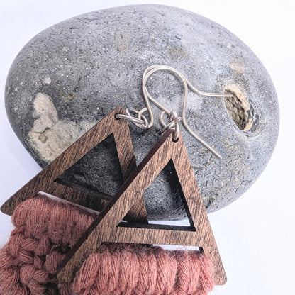 Statement Cotton Macrame & Recycled Sterling Silver Dangle Earrings - Not Lost Jewellery