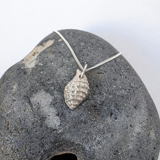 Textured Sea Shell Pendant Necklace - Not Lost Jewellery